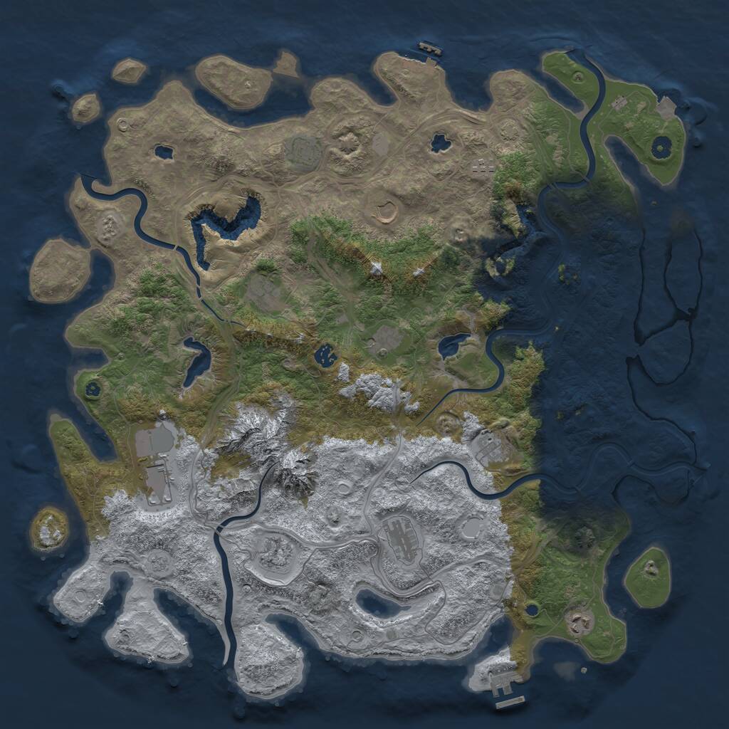 Rust Map: Procedural Map, Size: 5000, Seed: 1721255977, 17 Monuments