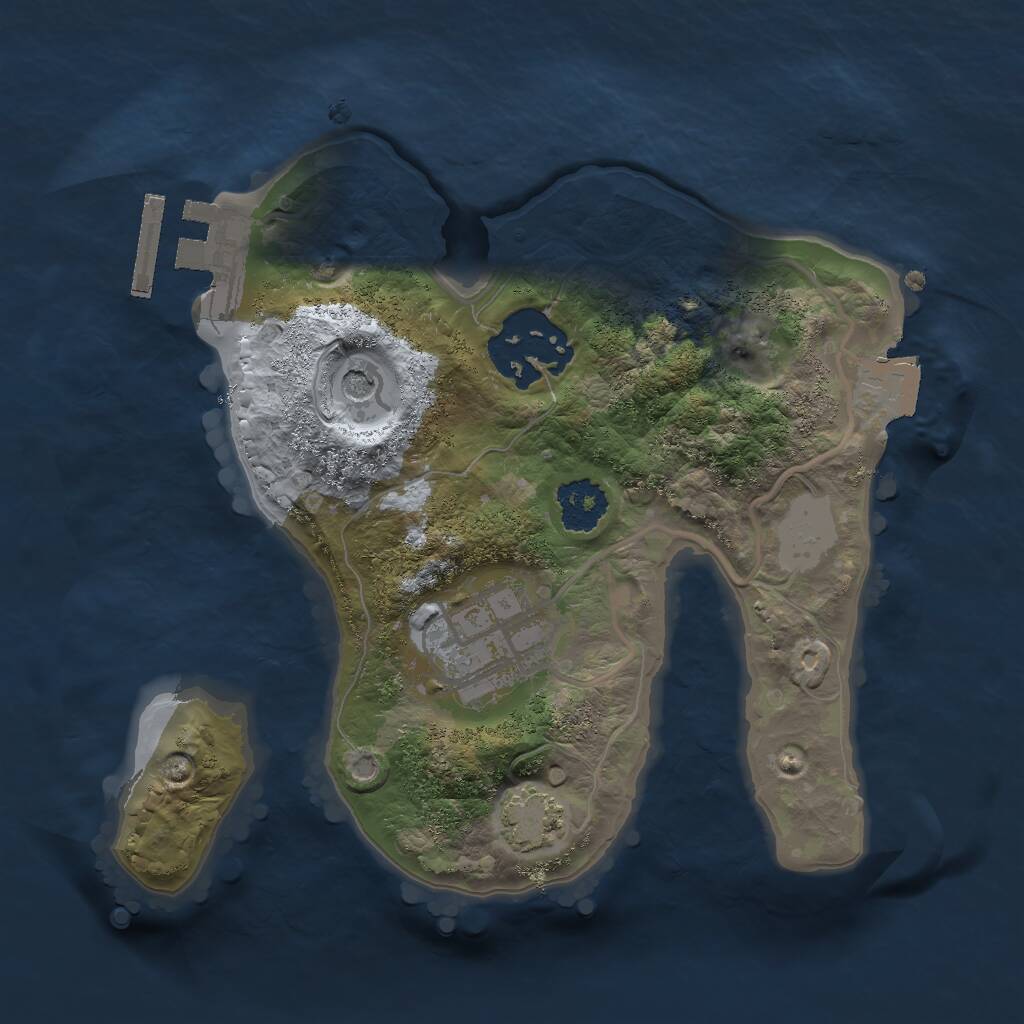 Rust Map: Procedural Map, Size: 2000, Seed: 2147483612, 6 Monuments