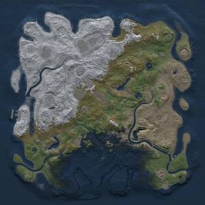 Thumbnail Rust Map: Procedural Map, Size: 4500, Seed: 1728285675, 17 Monuments