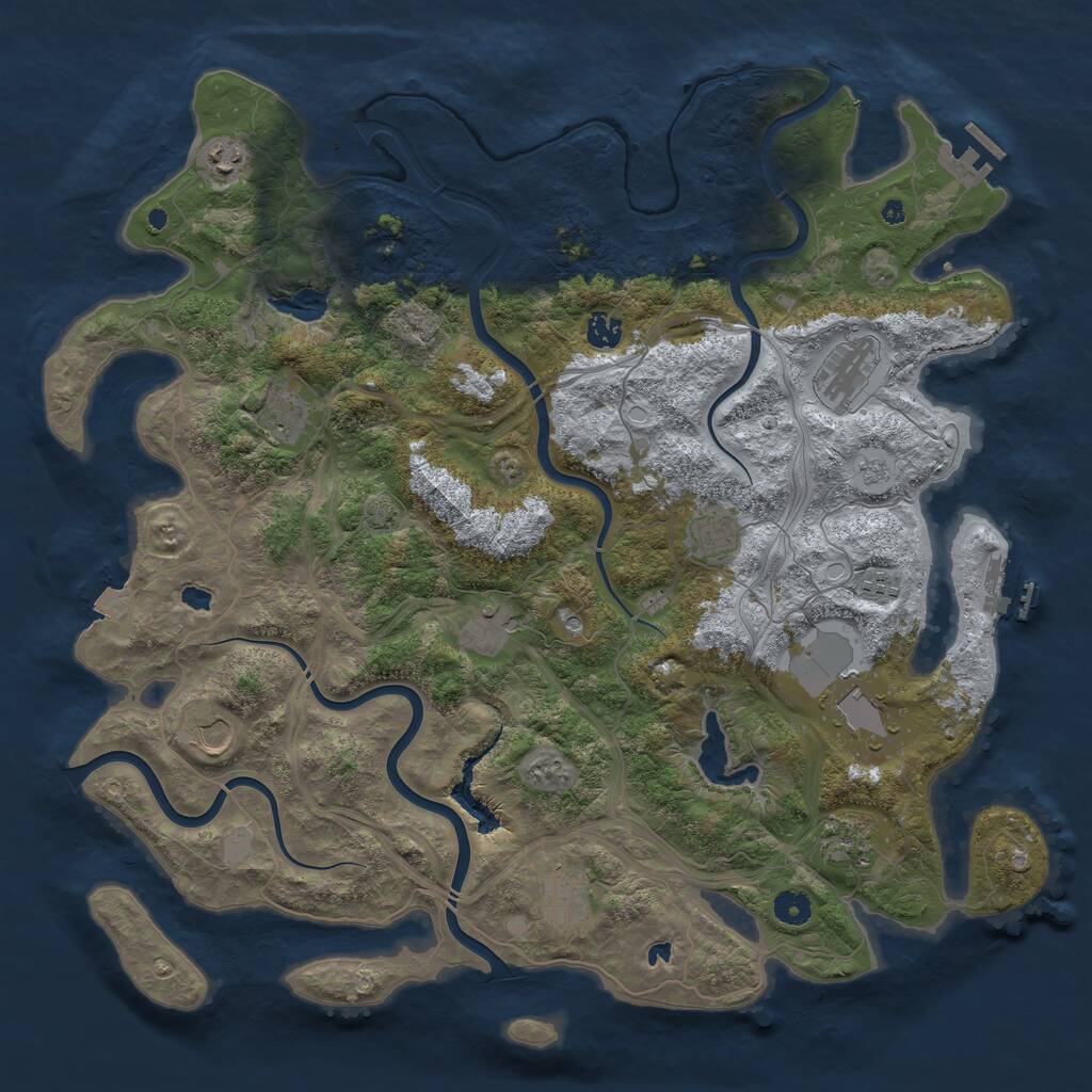 Rust Map: Procedural Map, Size: 4500, Seed: 30762688, 17 Monuments
