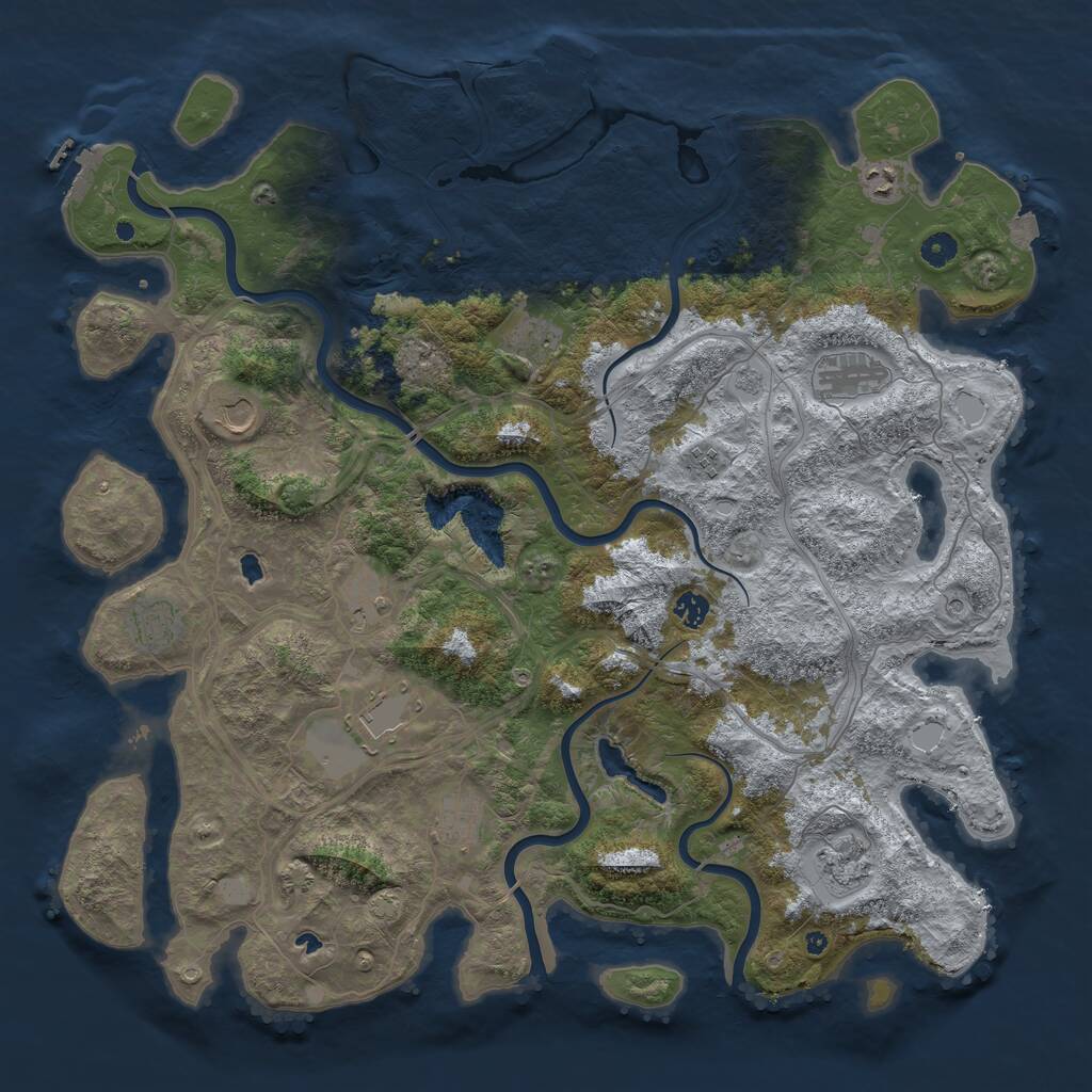 Rust Map: Procedural Map, Size: 4750, Seed: 142980228, 17 Monuments