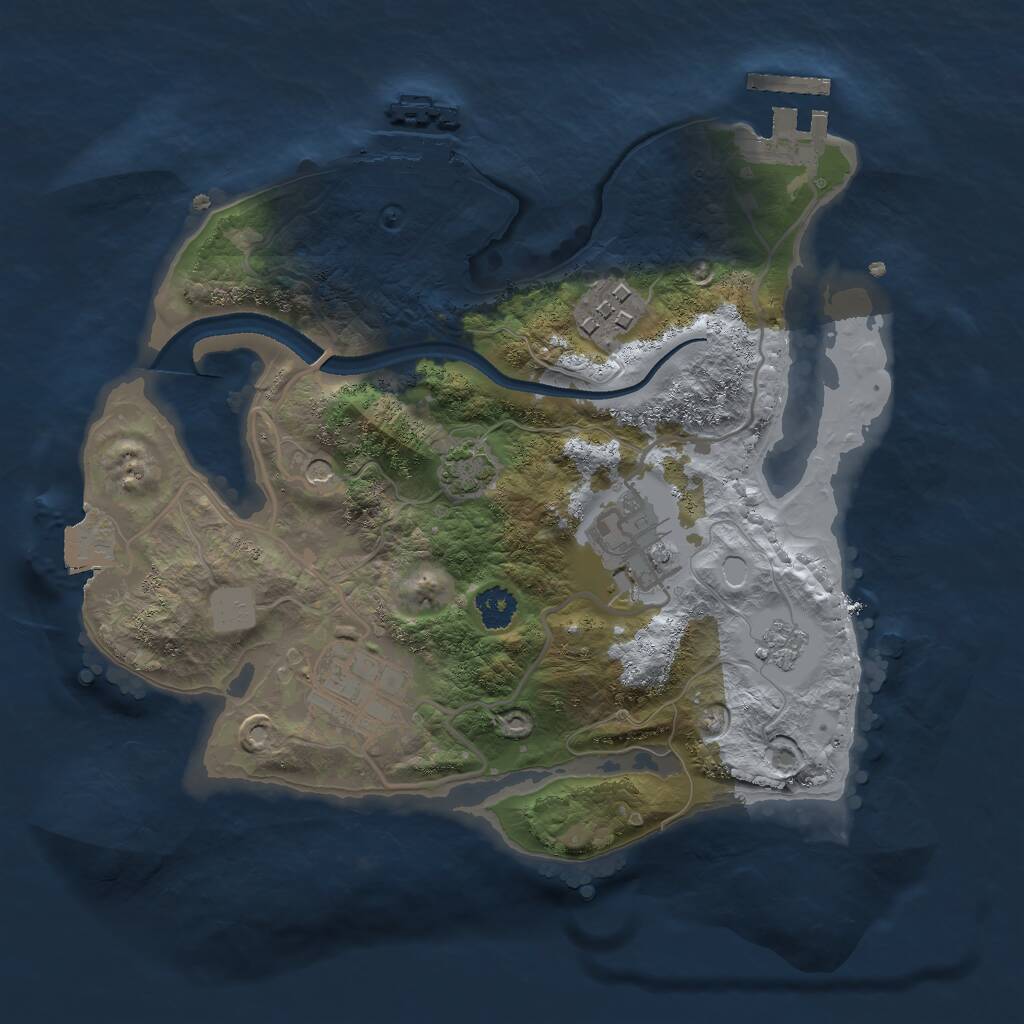 Rust Map: Procedural Map, Size: 2500, Seed: 202132428, 9 Monuments