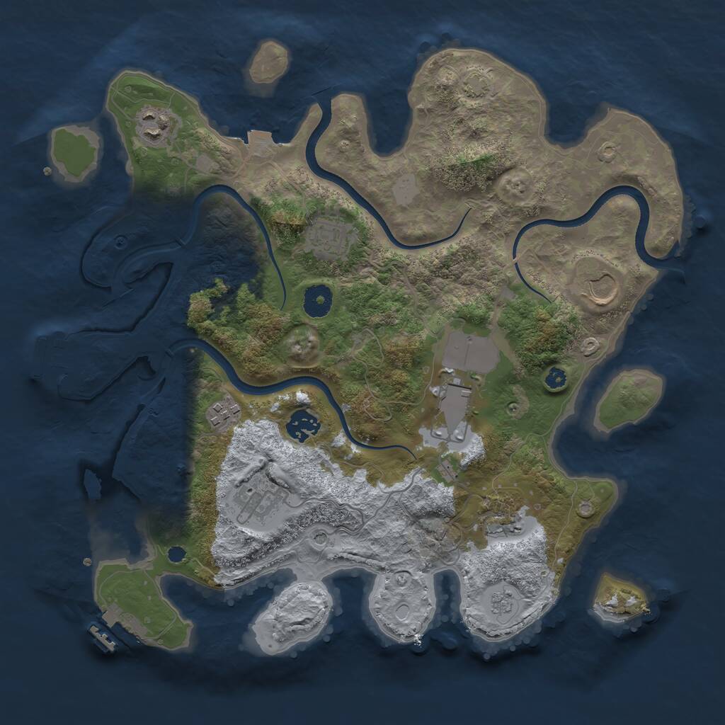 Rust Map: Procedural Map, Size: 3500, Seed: 19992001, 14 Monuments