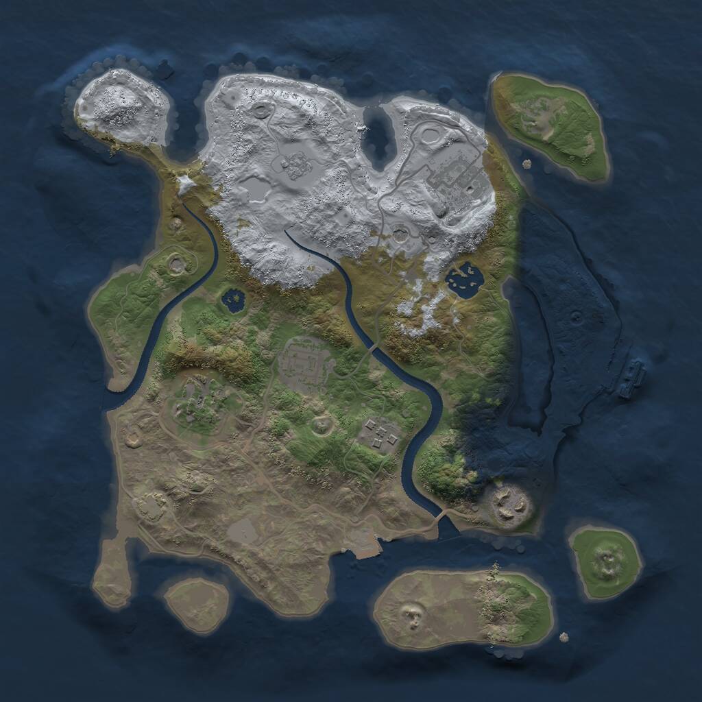 Rust Map: Procedural Map, Size: 3000, Seed: 15762, 11 Monuments