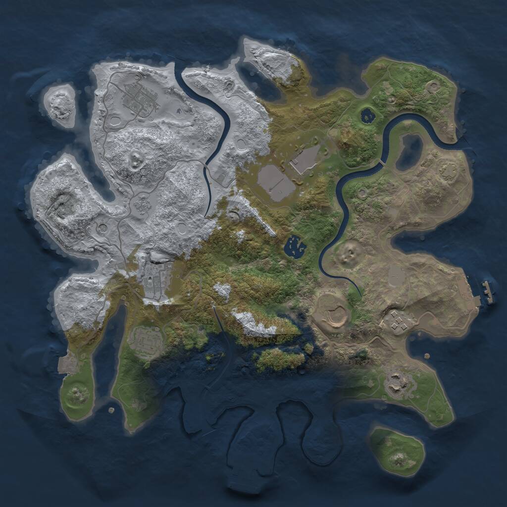 Rust Map: Procedural Map, Size: 3500, Seed: 723461571, 14 Monuments