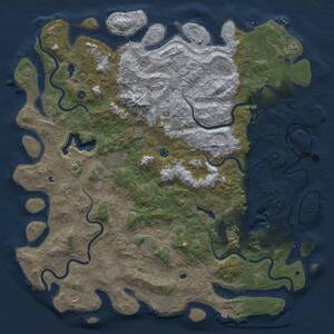 Thumbnail Rust Map: Procedural Map, Size: 6000, Seed: 2128315496, 17 Monuments