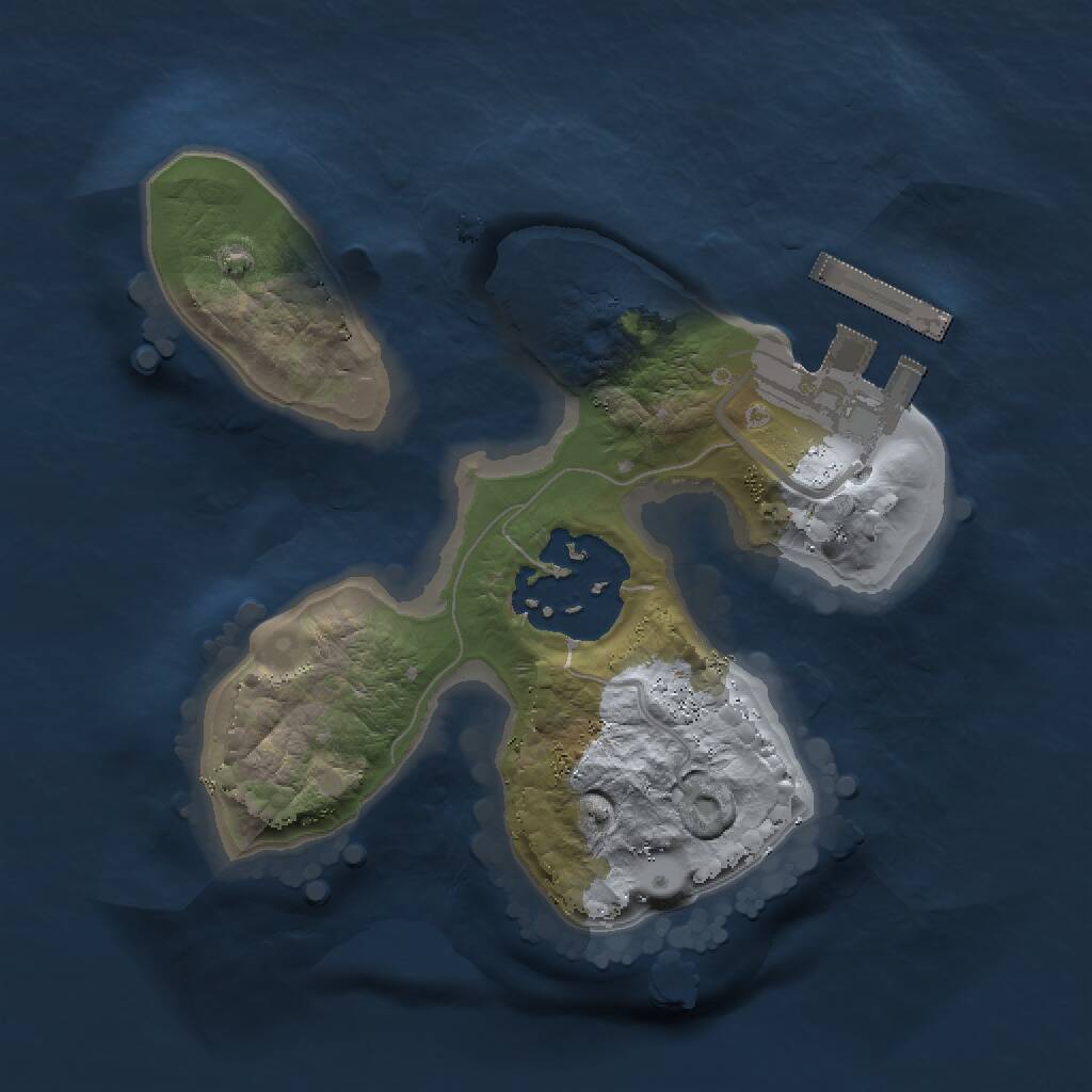 Rust Map: Procedural Map, Size: 1500, Seed: 245594, 3 Monuments