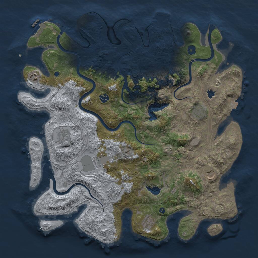 Rust Map: Procedural Map, Size: 4250, Seed: 1112652486, 15 Monuments