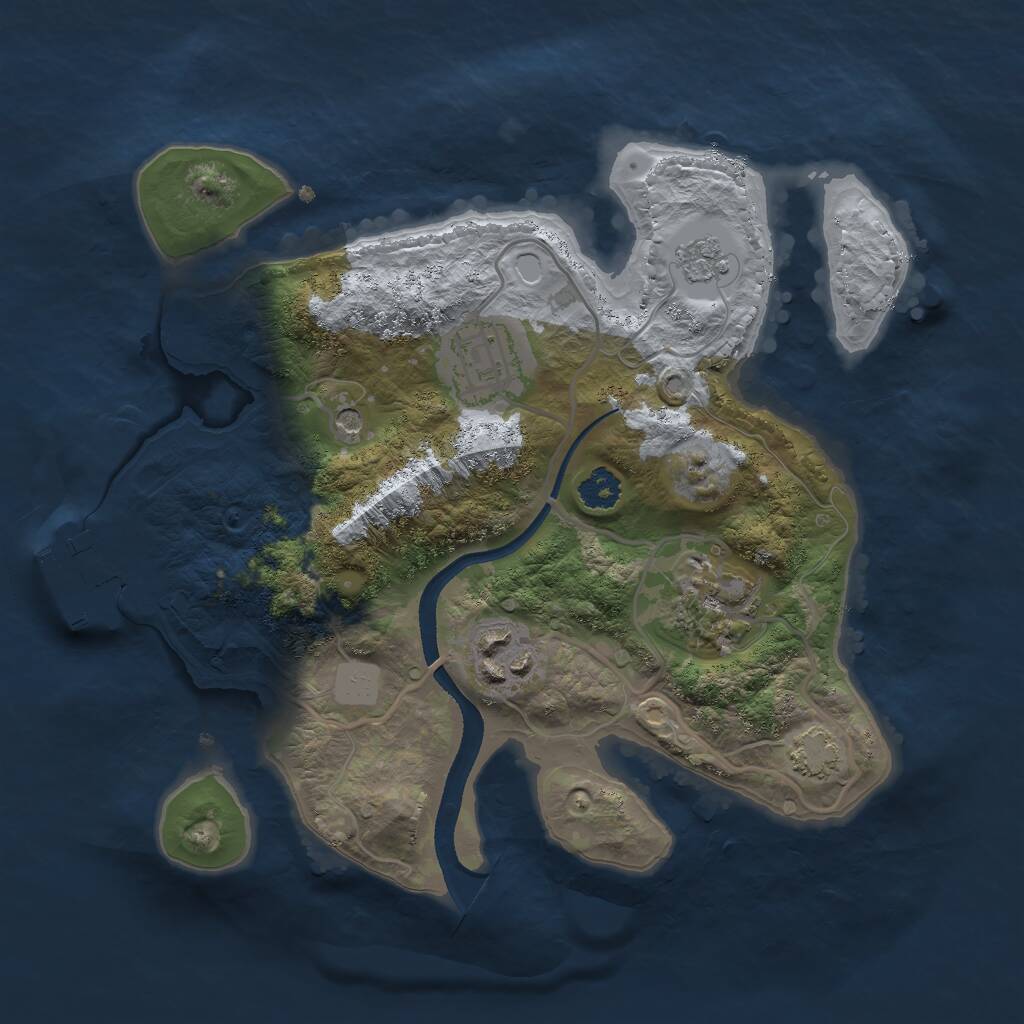 Rust Map: Procedural Map, Size: 2500, Seed: 92944631, 8 Monuments