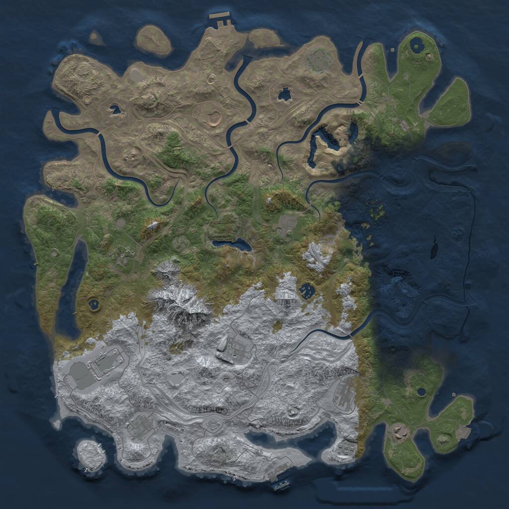 Rust Map: Procedural Map, Size: 5000, Seed: 2020096056, 17 Monuments