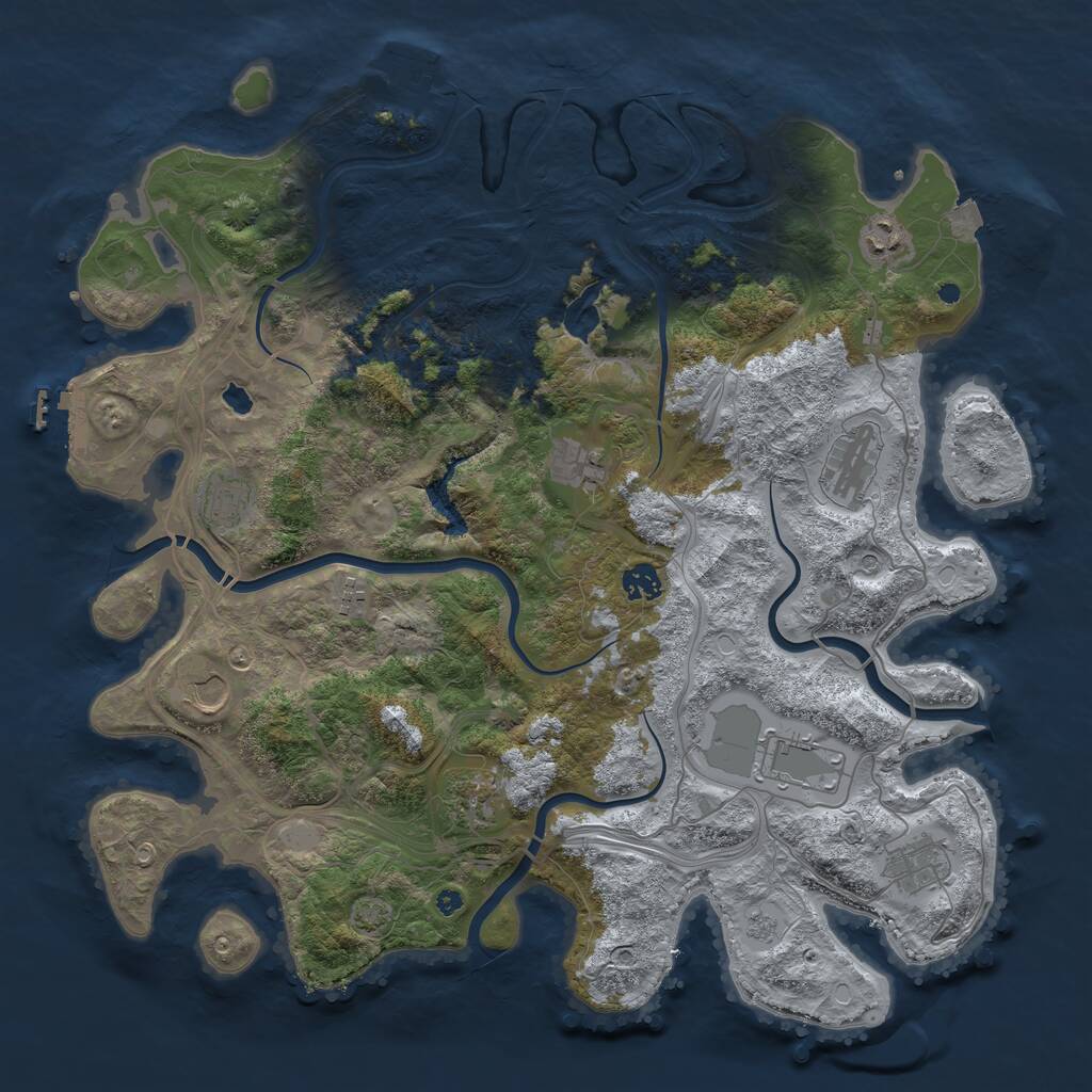 Rust Map: Procedural Map, Size: 4250, Seed: 787878778, 16 Monuments