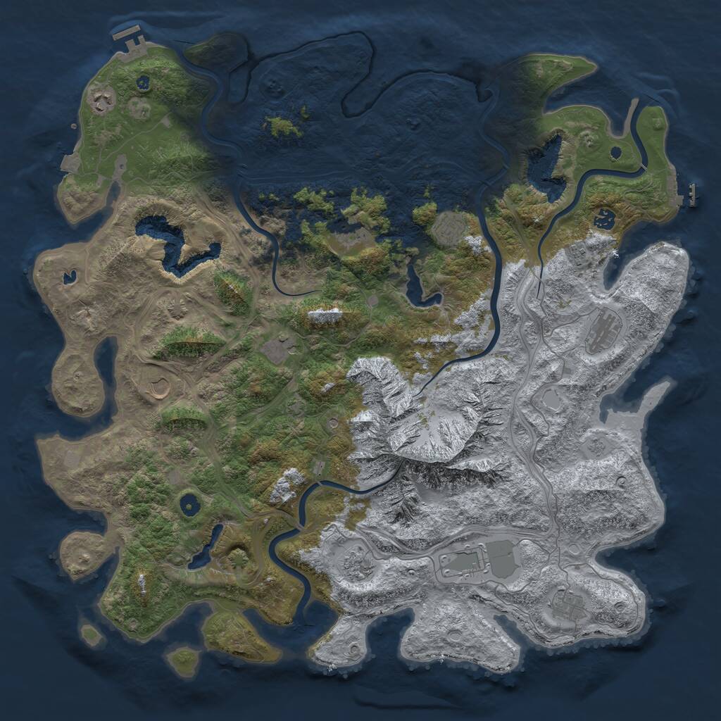 Rust Map: Procedural Map, Size: 5100, Seed: 484731362, 17 Monuments