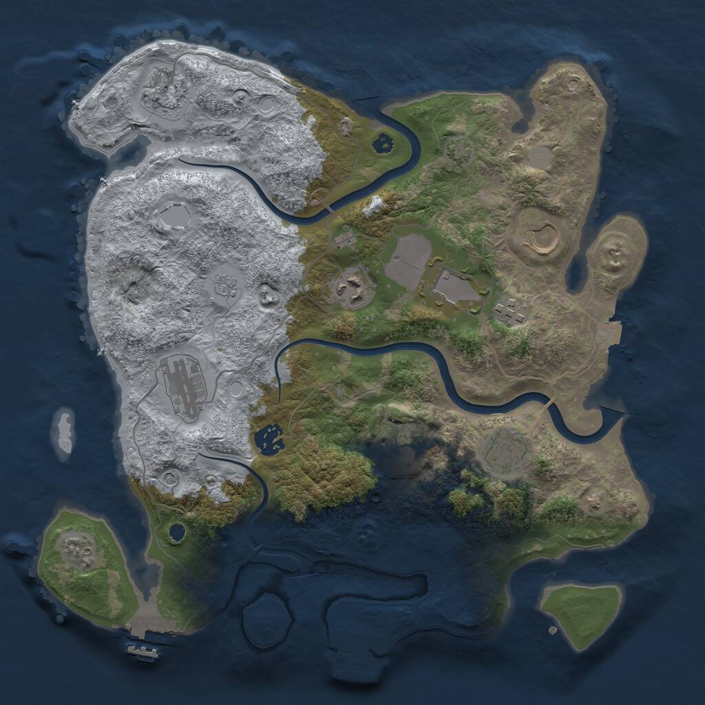Rust Map: Procedural Map, Size: 3500, Seed: 963346068, 15 Monuments