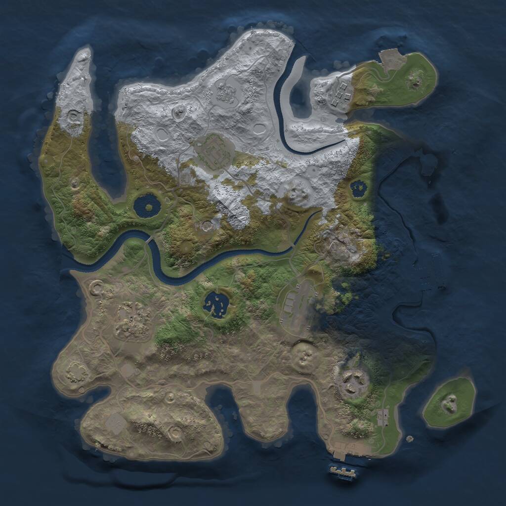 Rust Map: Procedural Map, Size: 3000, Seed: 1512051169, 12 Monuments