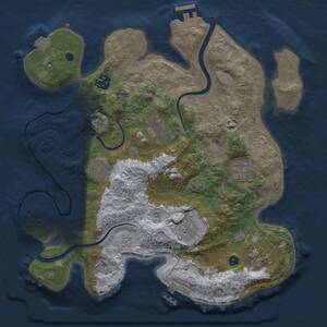 Thumbnail Rust Map: Procedural Map, Size: 3250, Seed: 1817196899, 13 Monuments