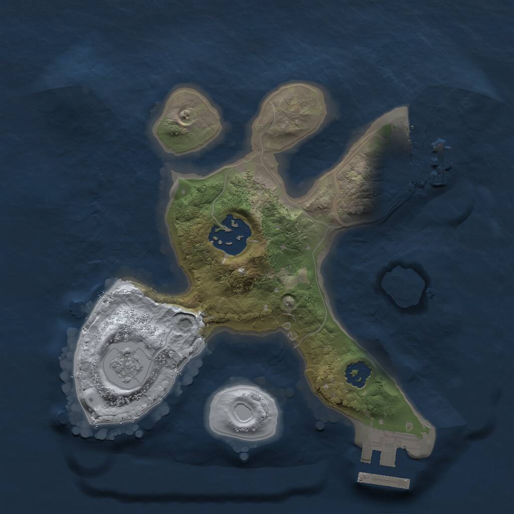 Rust Map: Procedural Map, Size: 2000, Seed: 1774081715, 5 Monuments