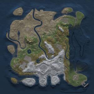 Thumbnail Rust Map: Procedural Map, Size: 3500, Seed: 757884395, 13 Monuments