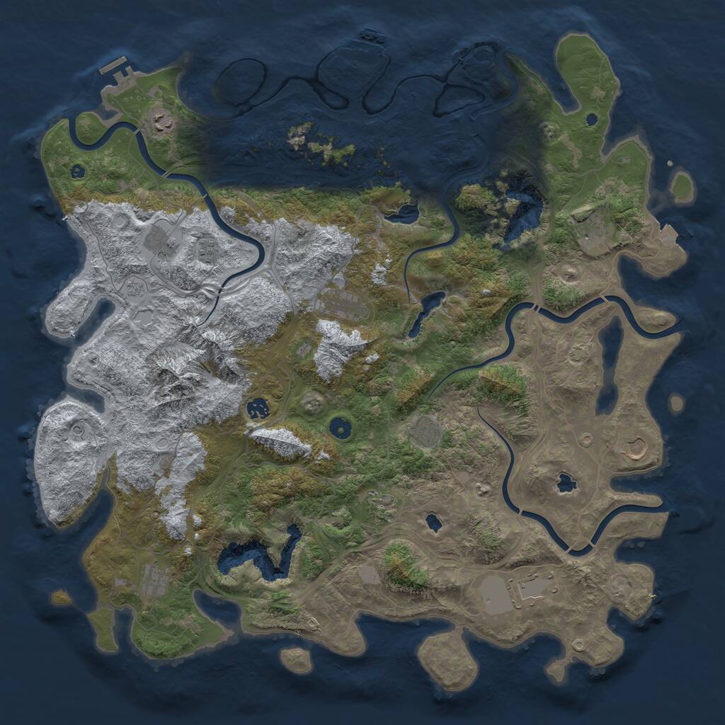 Rust Map: Procedural Map, Size: 5000, Seed: 685485, 17 Monuments