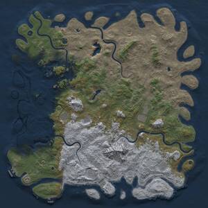 Thumbnail Rust Map: Procedural Map, Size: 6000, Seed: 1761374328, 17 Monuments