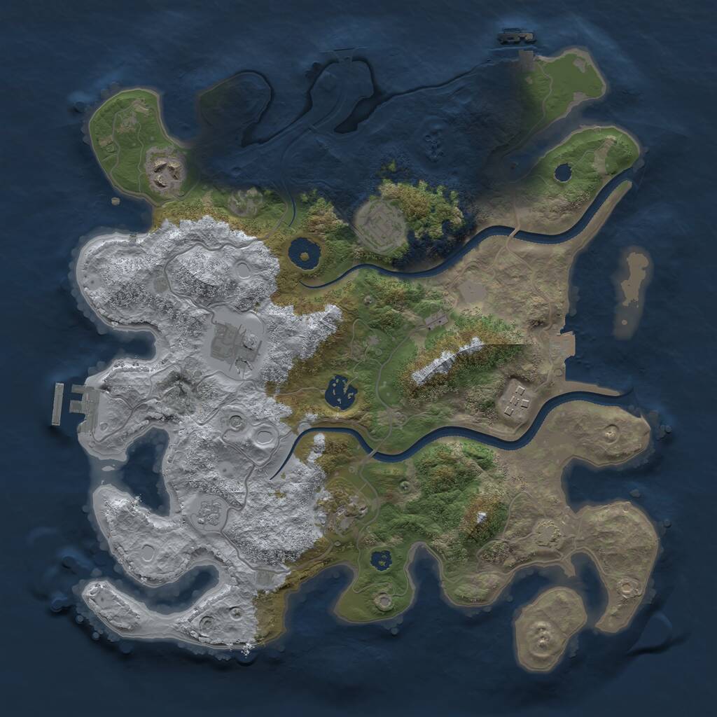 Rust Map: Procedural Map, Size: 3400, Seed: 1799717870, 12 Monuments