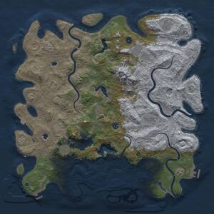 Thumbnail Rust Map: Procedural Map, Size: 5000, Seed: 341271, 17 Monuments