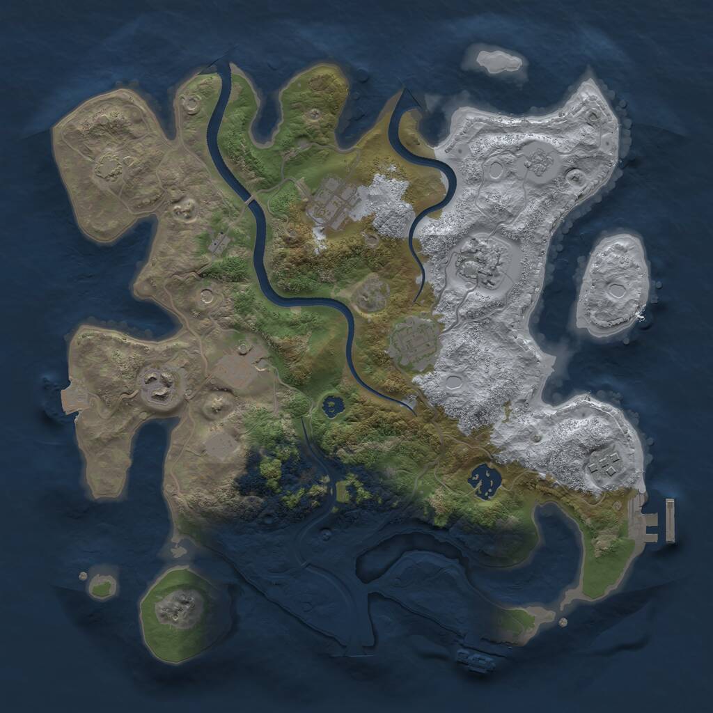 Rust Map: Procedural Map, Size: 3300, Seed: 1342506331, 13 Monuments