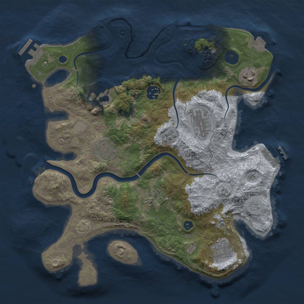 Rust Map: Procedural Map, Size: 3250, Seed: 656801, 14 Monuments