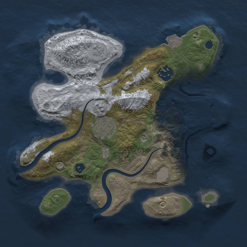 Rust Map: Procedural Map, Size: 2500, Seed: 20260722, 6 Monuments