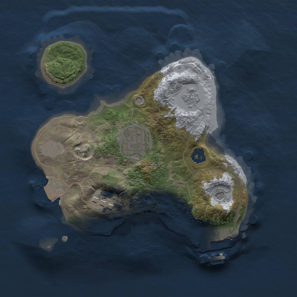 Rust Map: Procedural Map, Size: 2000, Seed: 883214, 6 Monuments