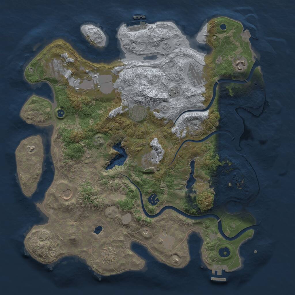 Rust Map: Procedural Map, Size: 4000, Seed: 1617448752, 17 Monuments