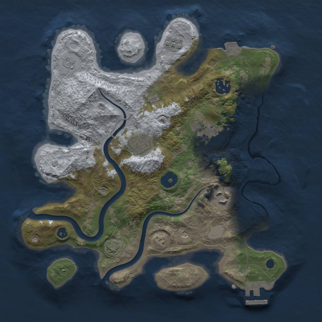 Rust Map: Procedural Map, Size: 3000, Seed: 20260722, 10 Monuments
