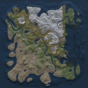 Thumbnail Rust Map: Procedural Map, Size: 4500, Seed: 947255, 17 Monuments