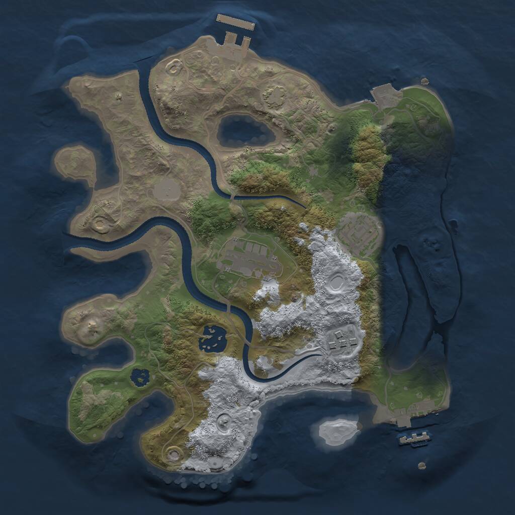 Rust Map: Procedural Map, Size: 2700, Seed: 1784721709, 8 Monuments