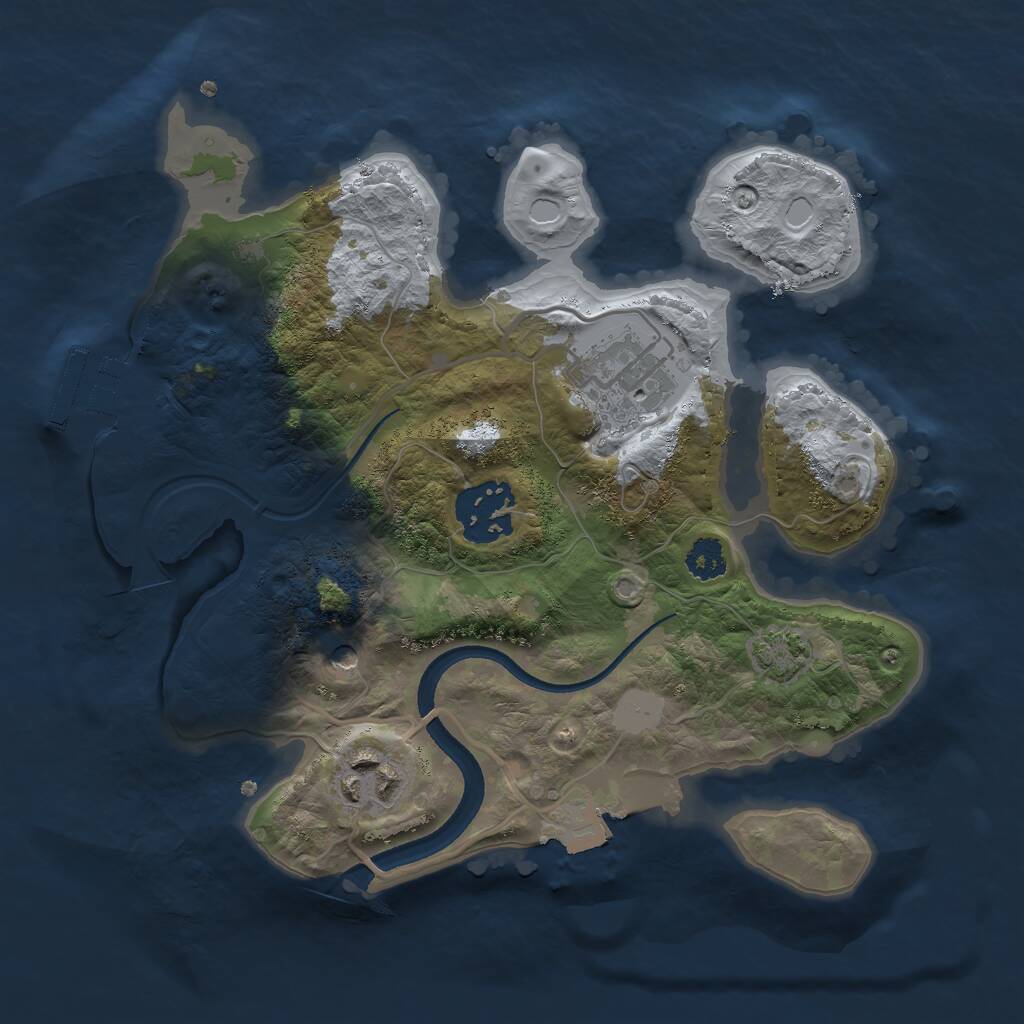 Rust Map: Procedural Map, Size: 2500, Seed: 13231, 7 Monuments
