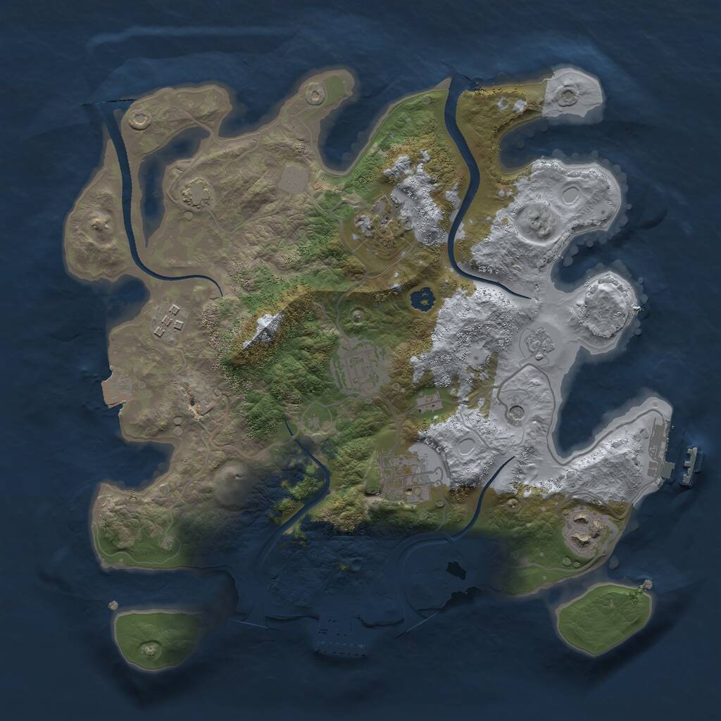 Rust Map: Procedural Map, Size: 3000, Seed: 636687369, 11 Monuments