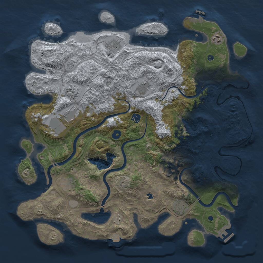 Rust Map: Procedural Map, Size: 4250, Seed: 897658578, 16 Monuments