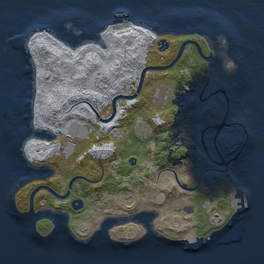 Rust Map: Procedural Map, Size: 3500, Seed: 20260722, 14 Monuments