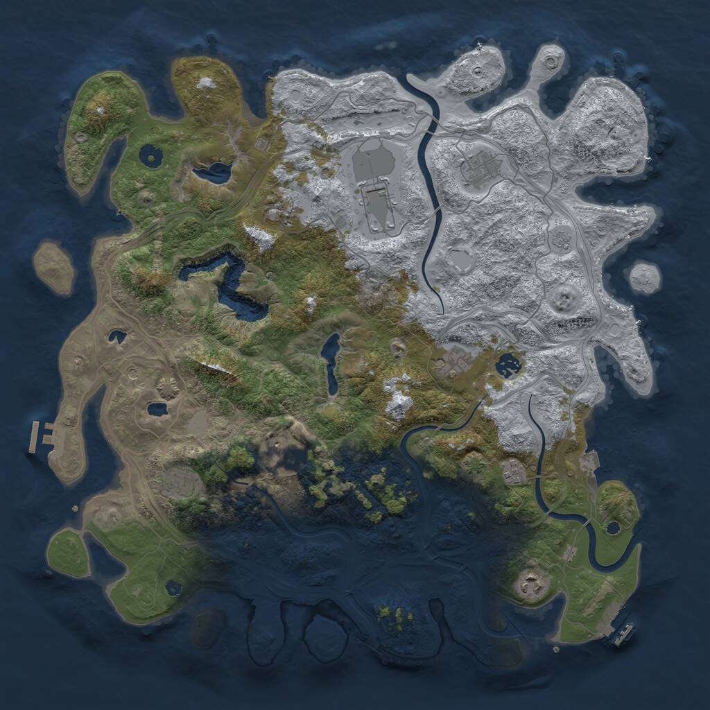 Rust Map: Procedural Map, Size: 4500, Seed: 1125269374, 15 Monuments