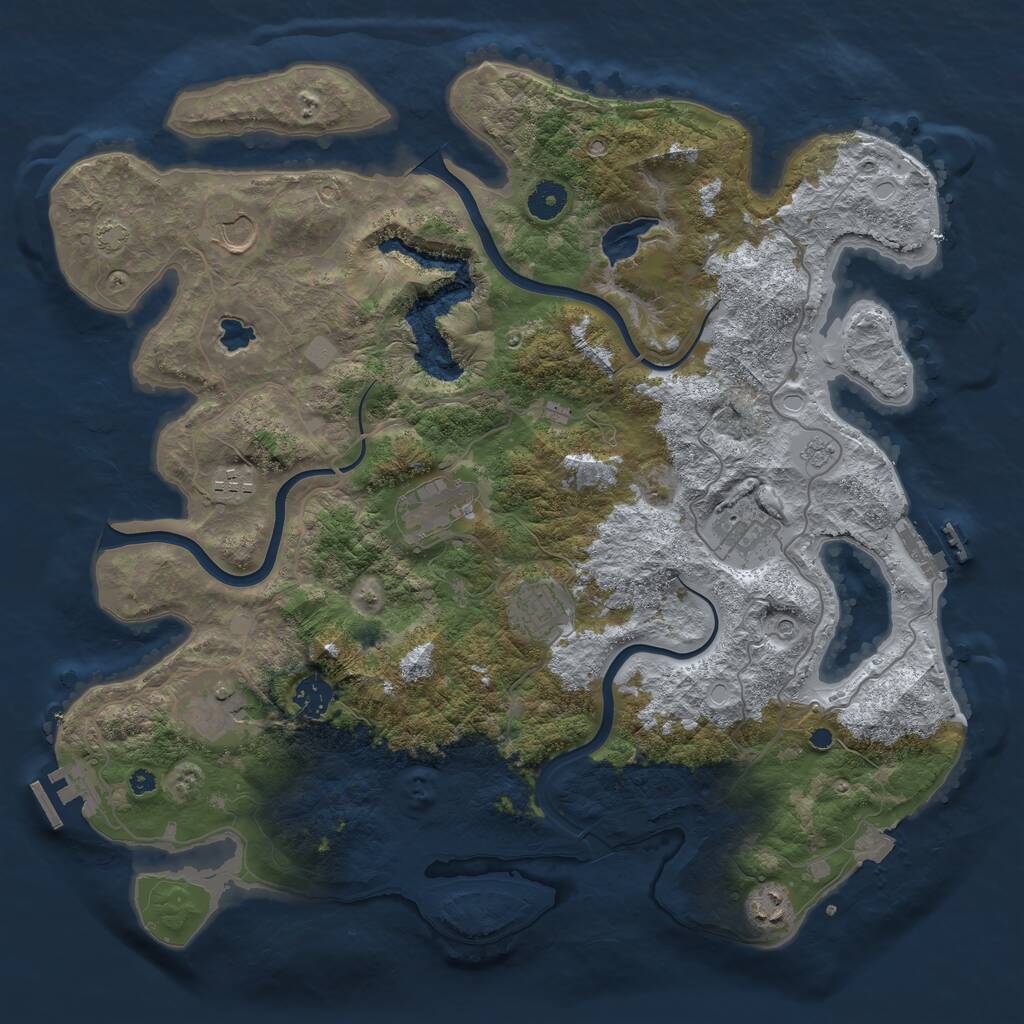 Rust Map: Procedural Map, Size: 4000, Seed: 1434212, 14 Monuments