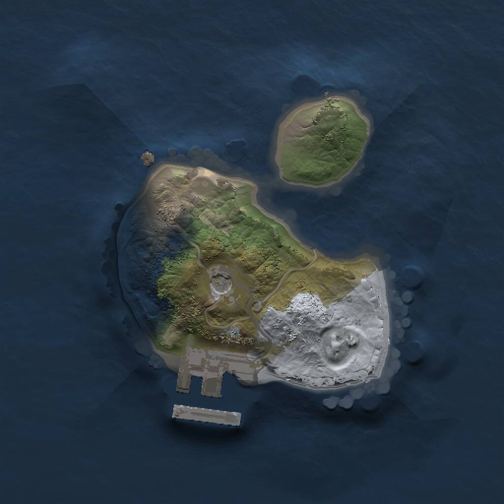 Rust Map: Procedural Map, Size: 1500, Seed: 1075413103, 3 Monuments