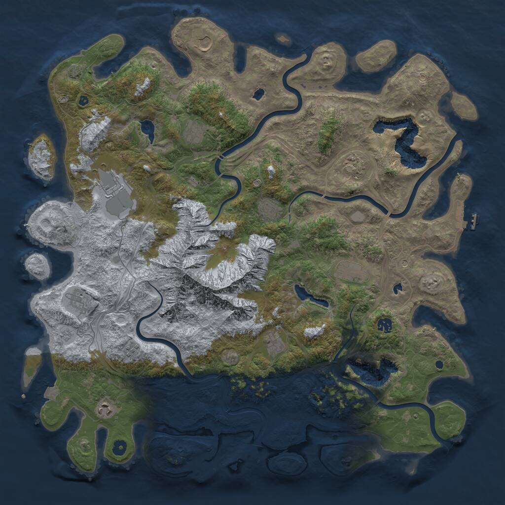 Rust Map: Procedural Map, Size: 5000, Seed: 14527, 17 Monuments