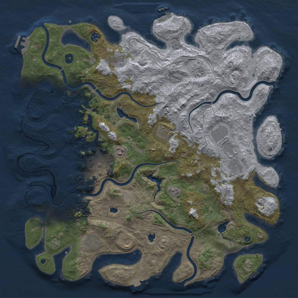 Rust Map: Procedural Map, Size: 4800, Seed: 3250, 17 Monuments