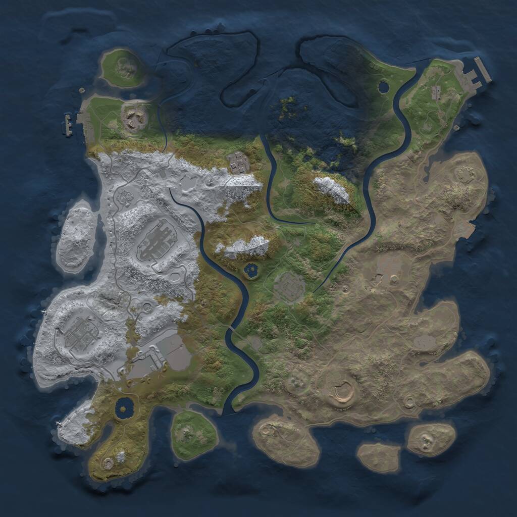 Rust Map: Procedural Map, Size: 3750, Seed: 932025036, 14 Monuments