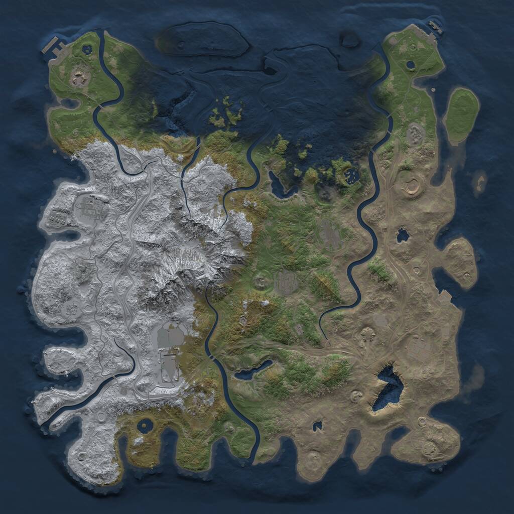 Rust Map: Procedural Map, Size: 5000, Seed: 746029724, 16 Monuments