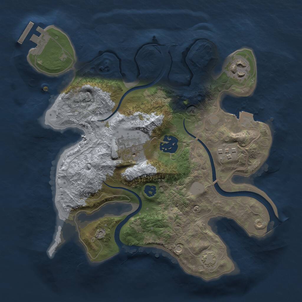 Rust Map: Procedural Map, Size: 2500, Seed: 893247, 7 Monuments
