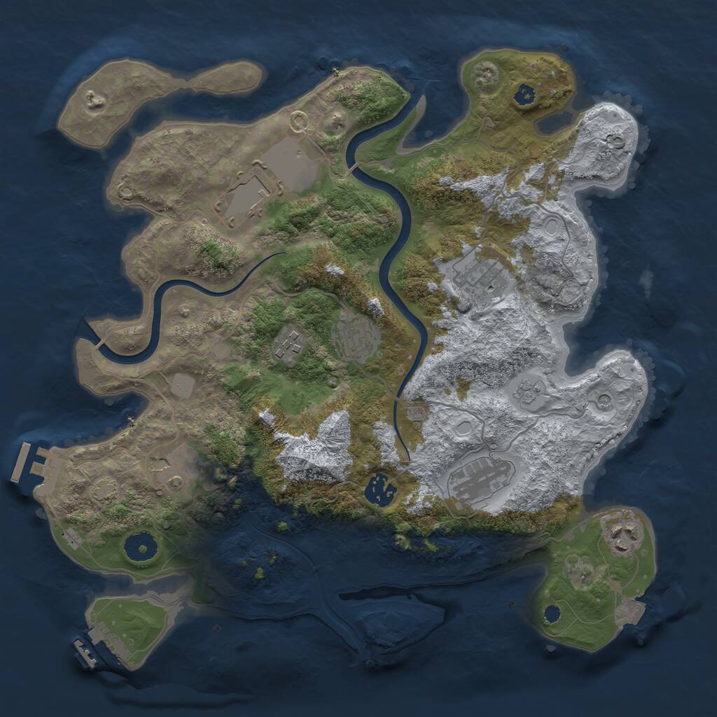 Rust Map: Procedural Map, Size: 3500, Seed: 1434212, 14 Monuments
