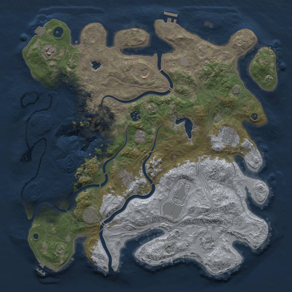 Rust Map: Procedural Map, Size: 4250, Seed: 1360260718, 15 Monuments
