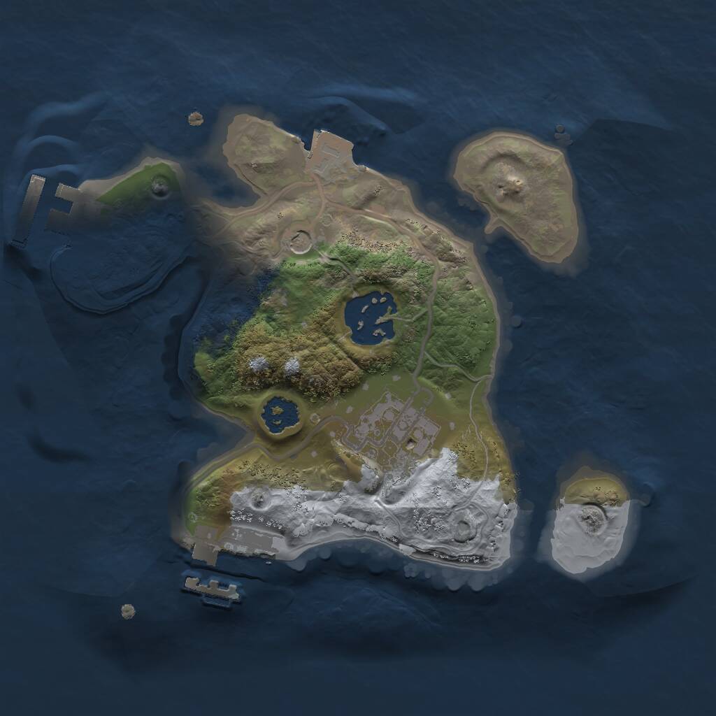 Rust Map: Procedural Map, Size: 2000, Seed: 1978789765, 6 Monuments
