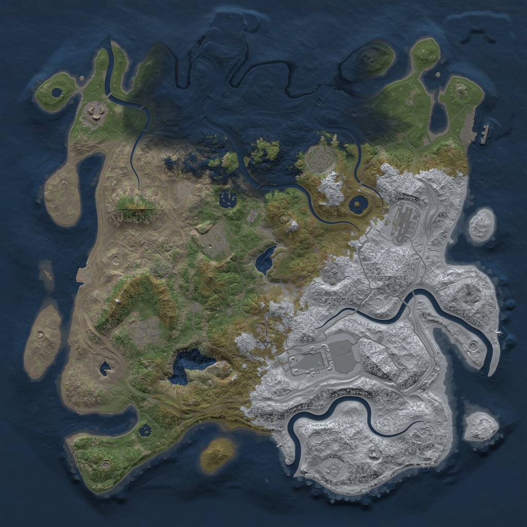Rust Map: Procedural Map, Size: 4250, Seed: 826082649, 15 Monuments