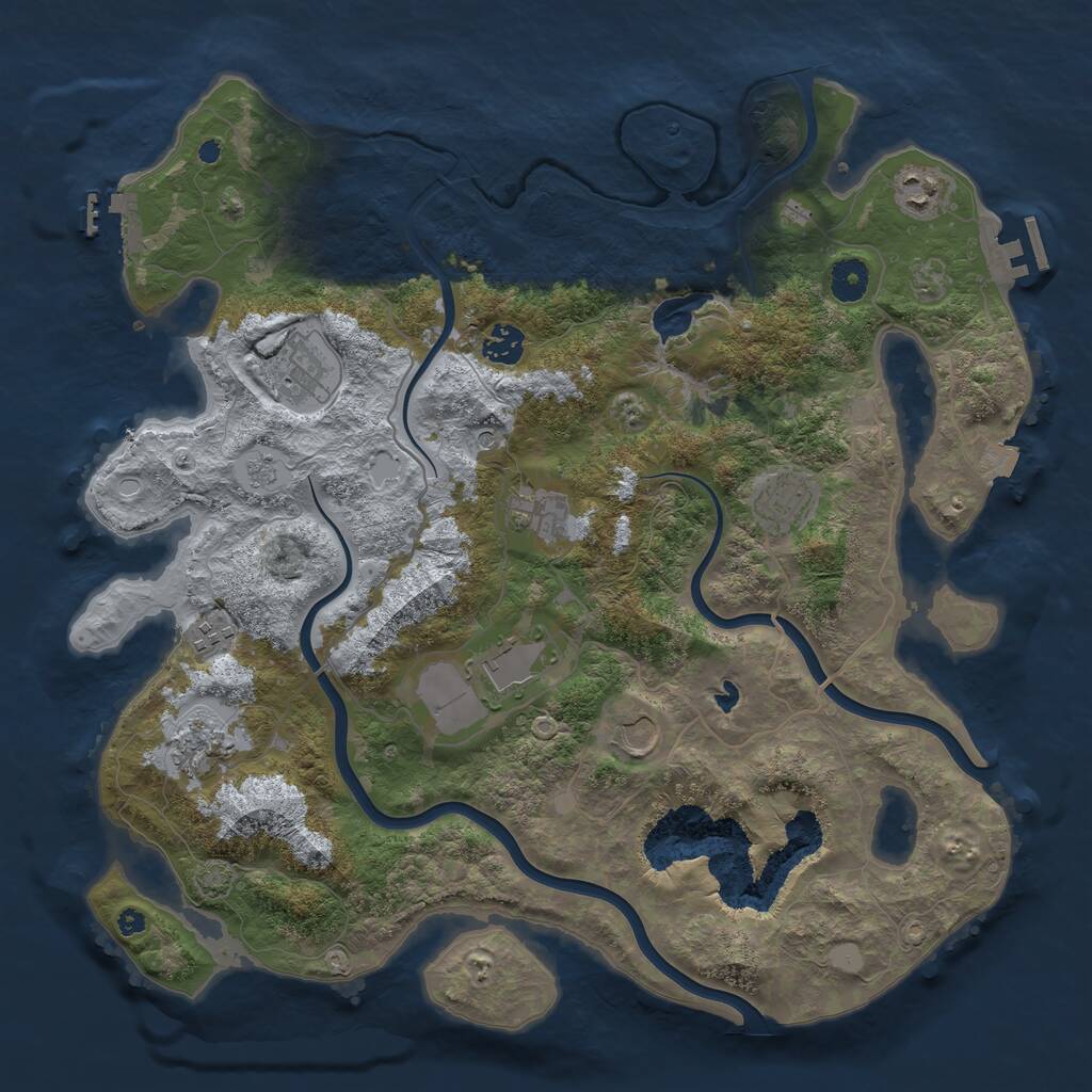 Rust Map: Procedural Map, Size: 4000, Seed: 10527, 15 Monuments